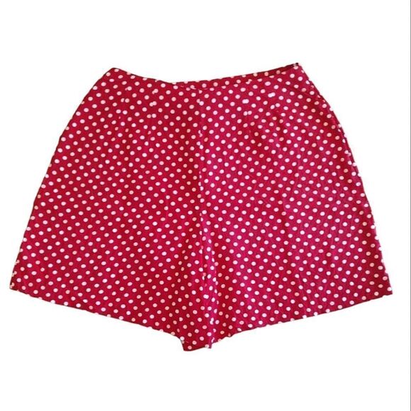 VTG 80s USA M.J. Carroll Red White Polkadot Front Wrap Skort Skirt Size 12 - Picture 8 of 16